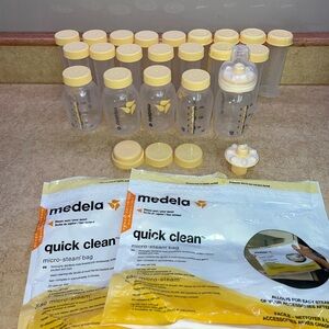 Misc Medela milk storage bottles and various accessories